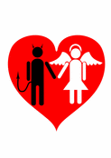 Amour malicieux entre l'ange et le diable
